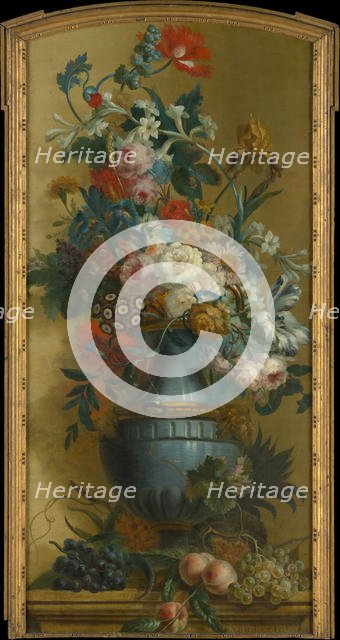 Flowers in a Blue Vase, 18th century. Creator: Willem van Leen.