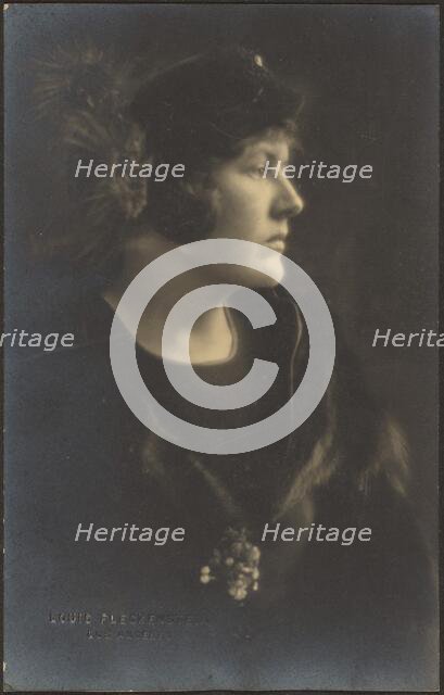 Portrait of a Woman in Fur Cape, 1907-1924. Creator: Louis Fleckenstein.