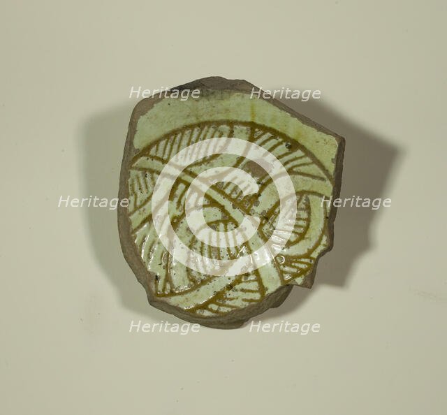 Fragment from the Base of a Bowl, 13th-14th century. Creator: Unknown.