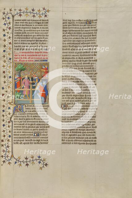 Mithradates Triumphs at a Tournament; Des cas des nobles hommes et femmes, about 1413-1415. Creators: Boucicaut Master, Workshop of the Boucicaut Master.