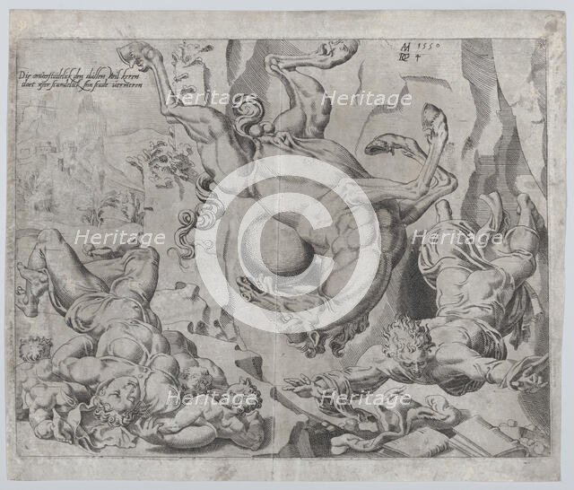 The World Perishing Together with Knowledge and Love, from The Unrestrained World, plate 4..., 1550. Creator: Dirck Volkertsen Coornhert.