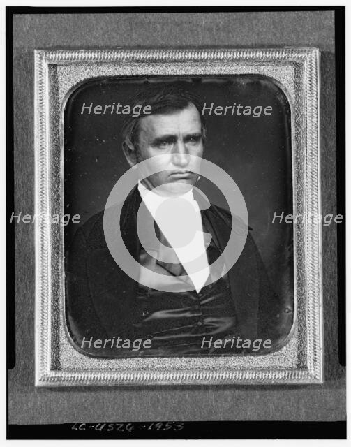 Unidentified man, head-and-shoulders portrait, facing right, between 1850 and 1860. Creator: Unknown.