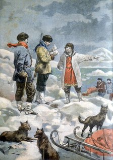 The search for the 1897 Andree expedition to the North Pole. Artist: Unknown