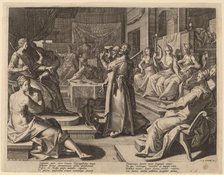 Heliogabalus and the Wise Women, 1589. Creator: Raphael Sadeler.