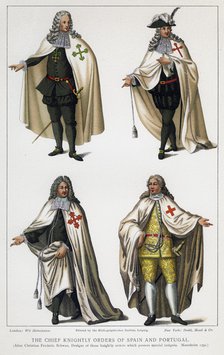 The chief knightly orders of Spain and Portugal, c1930s. Artist: Unknown