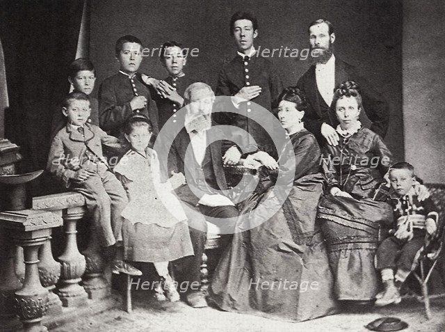 The family of Russian author and playwright Anton Chekhov, Taganrog, Russia, 1874. Artist: S Isakovich
