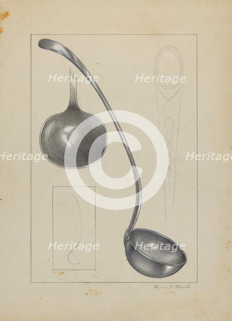 Silver Gravy Ladle, 1935/1942. Creator: Eugene Barrell.