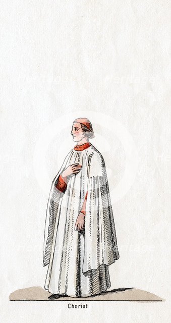 Chorister, costume design for Shakespeare's play, Henry VIII, 19th century. Artist: Unknown