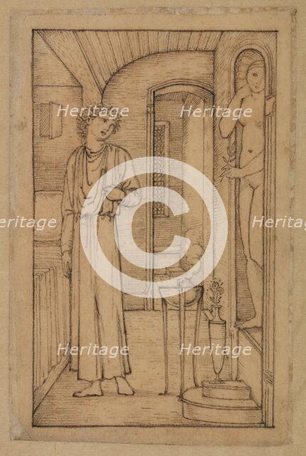 Pygmalion and the Image - Study for Pygmalion gazing at the Image, 1867. Creator: Sir Edward Coley Burne-Jones.