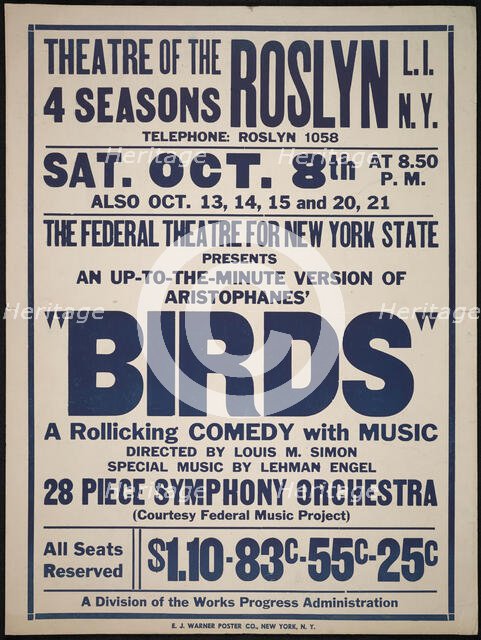 Birds, Roslyn, NY, 1938. Creator: Unknown.