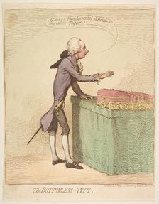 The Bottomless-Pitt, March 16, 1792. Creator: James Gillray.
