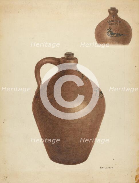 Stoneware Jug, c. 1940. Creator: Nicholas Amantea.