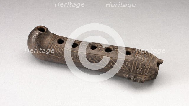 Flute Incised with Geometric Design, A.D. 1200/1450. Creator: Unknown.