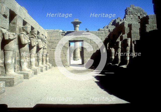 Court of Rameses III with statues of Osiris, Temple of Amun, Karnak, Egypt, c12th century BC. Artist: Unknown