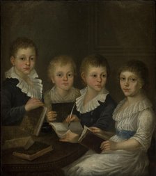 Portrait of Children of Kunegunda and Albert Ignacy Siedliski from Trzcianiec: Leon, Rozalia...1798. Creator: Unknown.