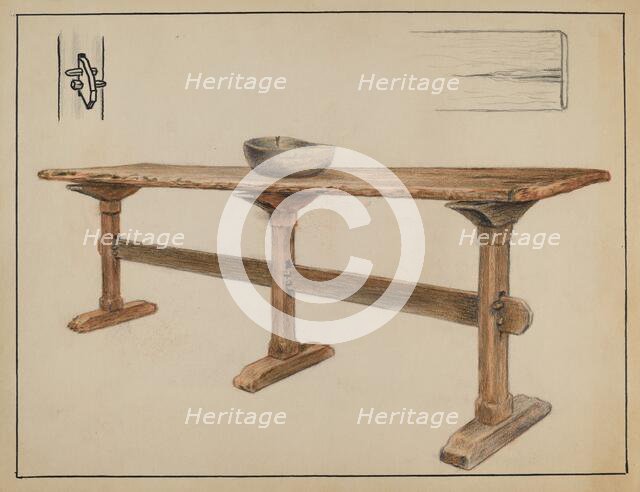 Trestle Table, 1936. Creator: Fletcher Hanks.