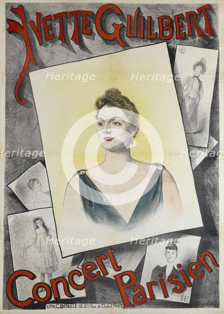 Yvette Guilbert Concert Parisien, 1890. Creator: Höner, Edmond Marie (active Early 19th century).