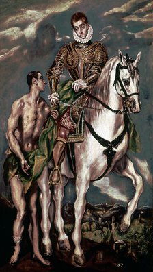 Saint Martin and the Beggar', painting by El Greco, between 1604-1614.