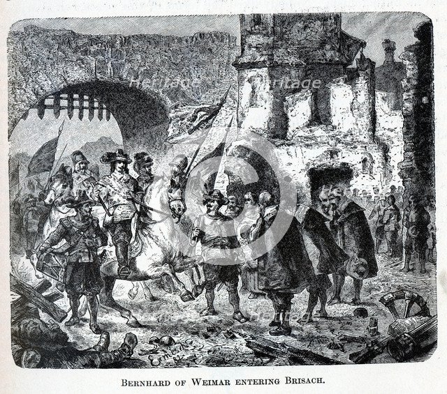 Bernhard of Weimar entering Breisach, 1882. Artist: Anonymous  