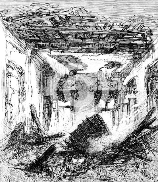 The Royal Palace of Laeken, Brussels, destroyed by fire: the King’s private room, 1890. Creator: P Naumann.