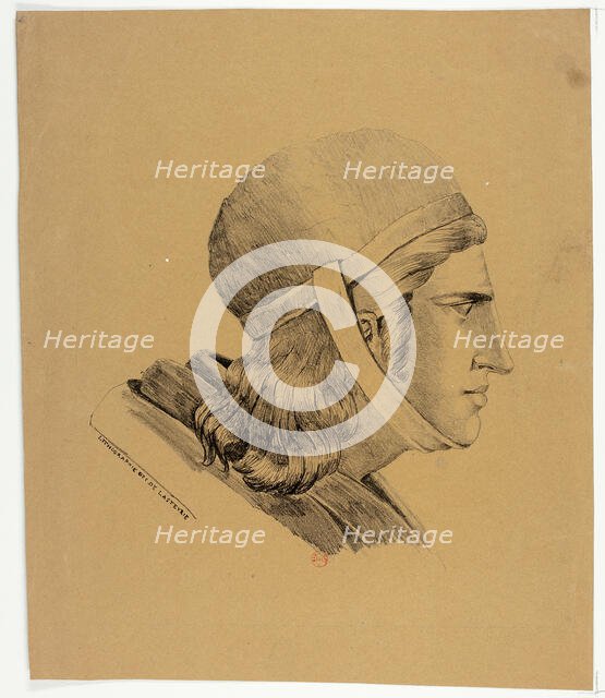 Head of a Warrior, 1816. Creator: Charles-Philibert de Lasteyrie.