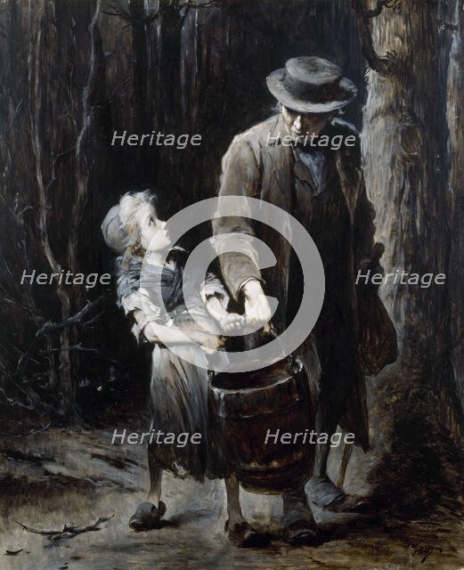 Jean Valjean and Cosette, between 1879 and 1882. Creator: Henry Jules Jean Geoffroy.