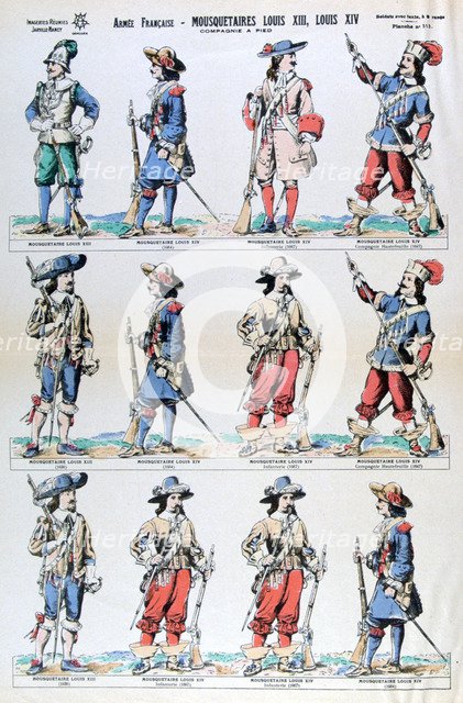 French Army; musketeers of Louis XIII and Louis XIV, 17th century (19th century). Artist: Unknown