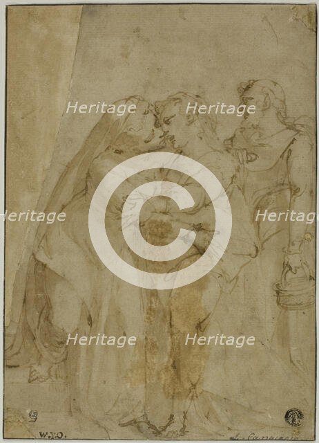 Visitation, c.1555. Creator: Luca Cambiaso.