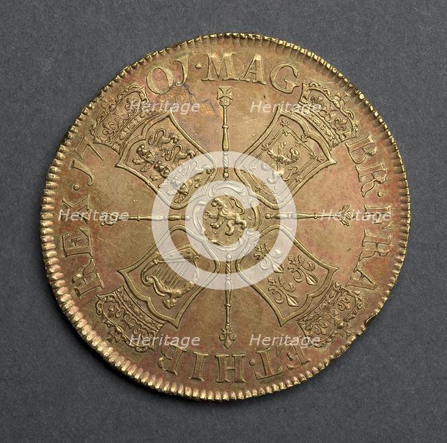 Five Guineas (reverse), 1701. Creator: Unknown.