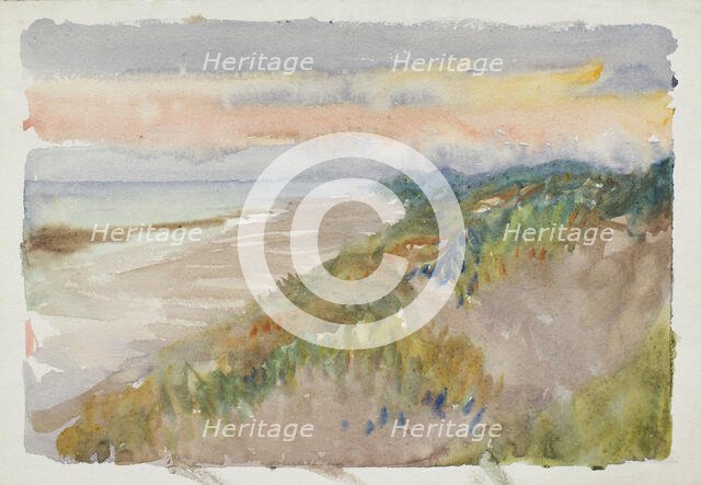 Coastal scene with sunrise/sunset, c1875-1944. Creator: George Clausen.