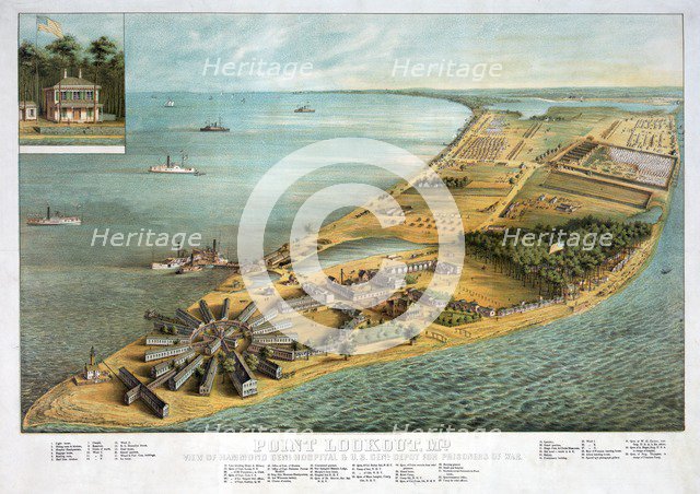 Point Lookout Md - View of Hammond General Hospital and U.S. General Depot for Prisoners of War, 186