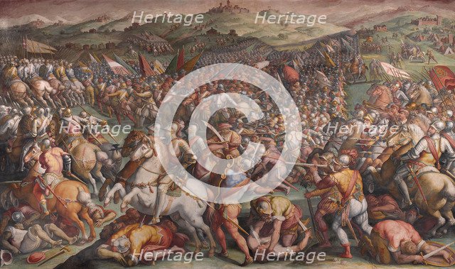 The Battle of Marciano in Val di Chiana, 1570-1571. Artist: Vasari, Giorgio (1511-1574)