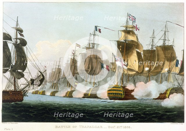 Battle of Trafalgar, October 21st 1805 (1816). Artist: Thomas Sutherland