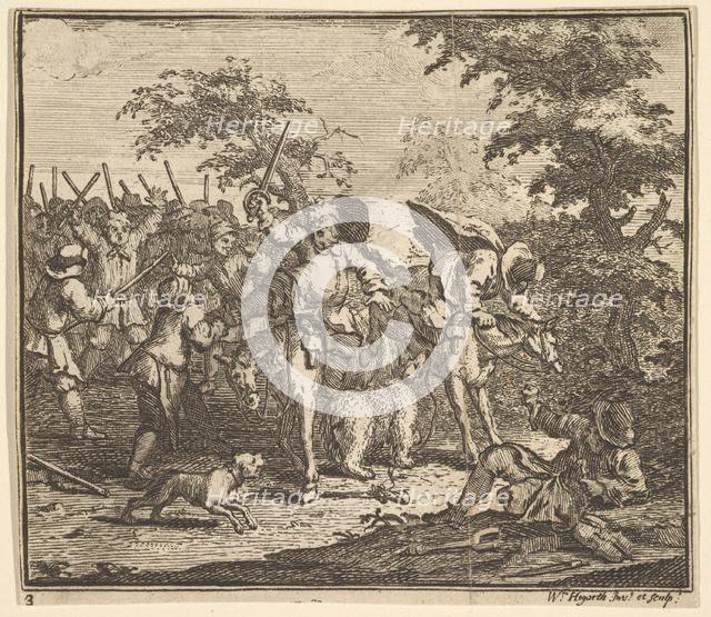 The Encounter with Talgol and Magnano (Seventeen Small Illustrations for Samuel Butler'..., 1721-26. Creator: William Hogarth.