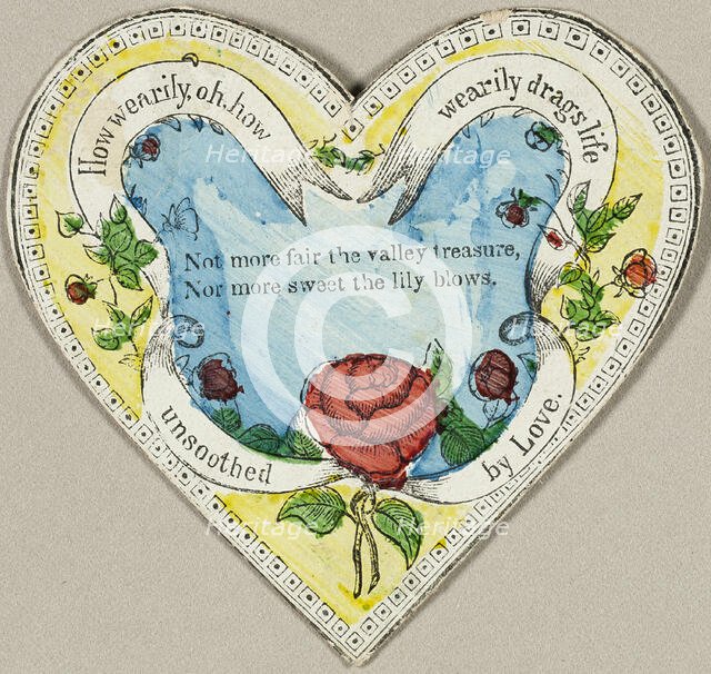 How Wearily, Oh, How Wearily Drags Life (valentine), c.1830. Creator: Unknown.