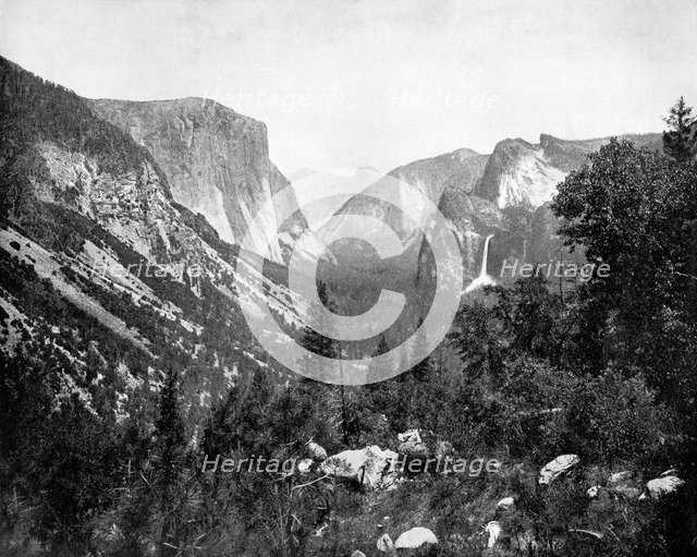 Yosemite Valley from Artist's Point, California, USA, 1893.Artist: John L Stoddard