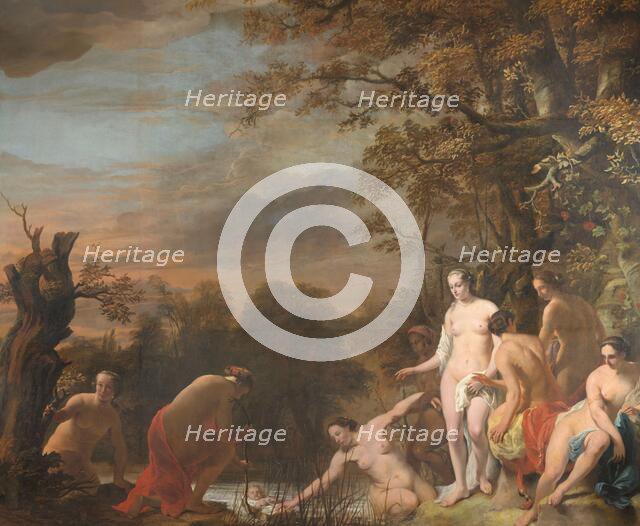 Pharoah's Daughter Discovers Moses in the Rush Basket, 1660-1663. Creator: Ferdinand Bol.