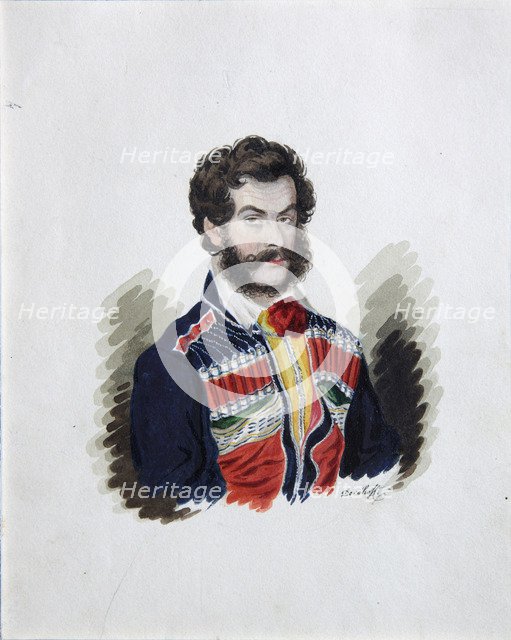 Portrait of the Decembrist Count Zakhar Chernyshov (1796-1862), 1830s. Artist: Dorokhov, Rufim Ivanovich (active c. 1830s)