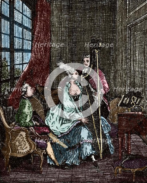 Harpist, 18th century.  Creator: Unknown.