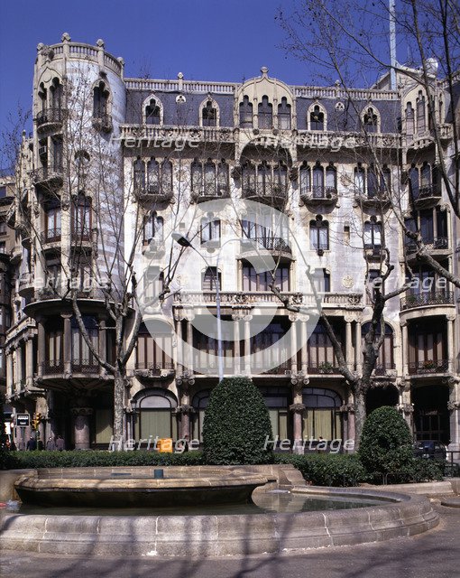 Façade of the Fuster House in the Gran de Gracia street, a work from 1912 by Lluis Domenech i Mon…
