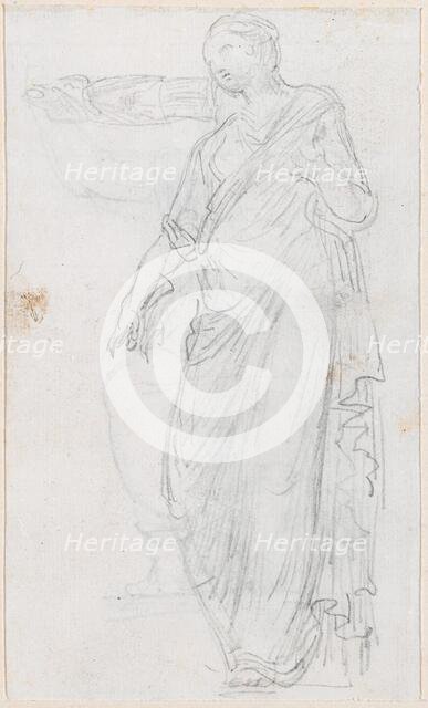 Woman in Toga [verso], probably c. 1754/1765. Creator: Hubert Robert.