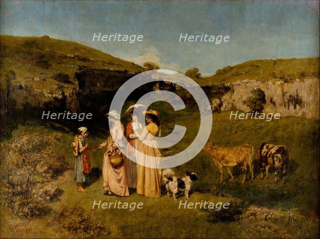 Young Ladies of the Village, 1851-52. Creator: Gustave Courbet.