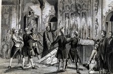 War of Succession, oath of the Captains of Barcelona in which the command of the troops to Don An…