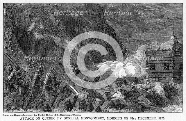 'Attack on Quebec by General Montgomery, Morning of 31st December, 1755', (1877). Artist: Unknown
