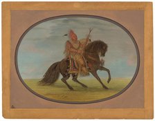 The Running Fox on a Fine Horse - Saukie, 1861/1869. Creator: George Catlin.