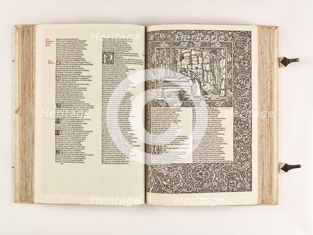 The Kelmscott Chaucer - The Works of Geoffrey Chaucer Now Newly Imprinted, 1896. Creator: Sir Edward Coley Burne-Jones.