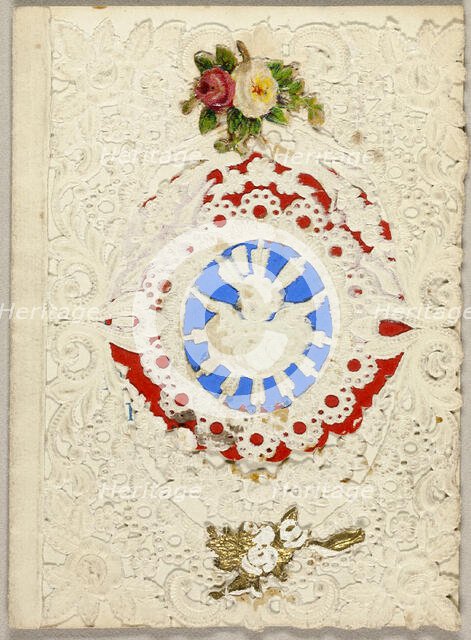 Untitled Valentine (Putti on Blue Ground), c.1850. Creator: Unknown.