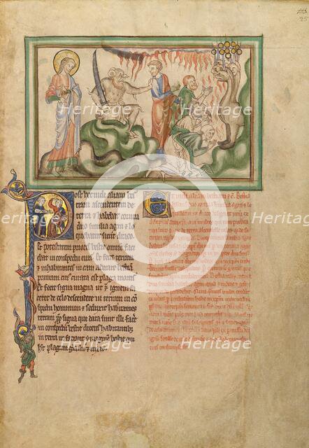 The Beast from the Earth and the Adoration of the Beast from the Sea, about 1255-1260. Creator: Unknown.