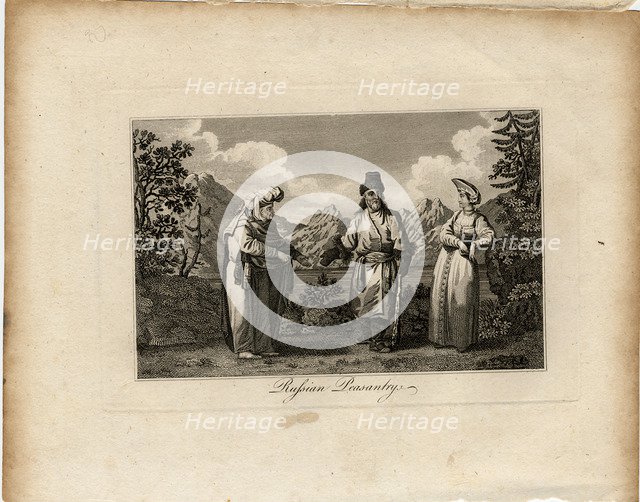 Russian Peasant Dresses, ca 1775. Artist: Tookey, James (active End of 18th cen.)