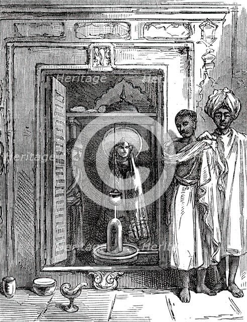 Shrine of the Parbutty Temple at Poonah, 1876. Creator: Unknown.